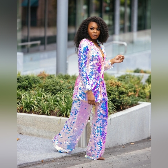 Multicolor Sequin Pant Suit - Picture 2 of 4
